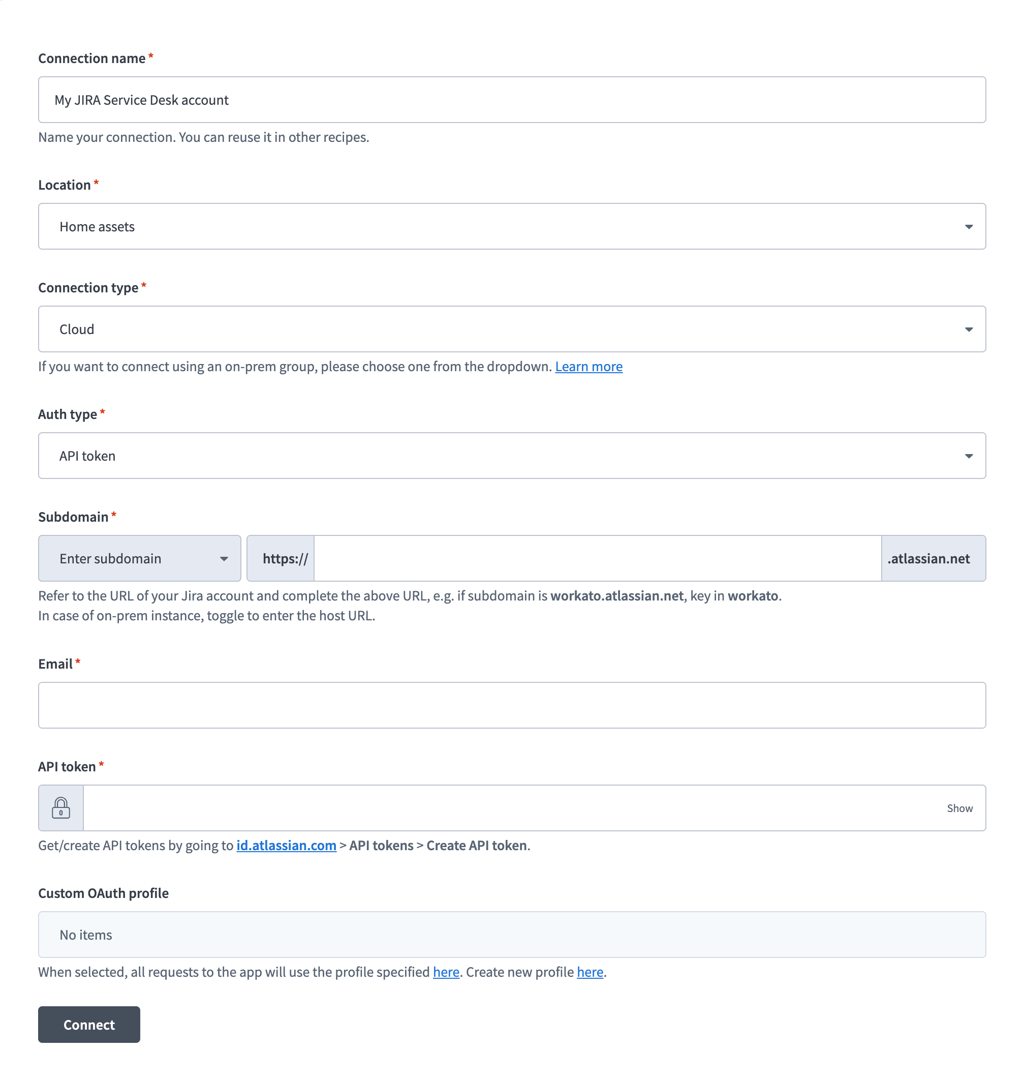 API token auth