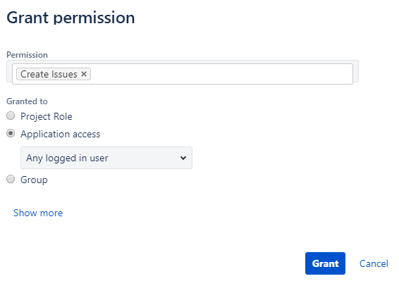 Application permission schemes