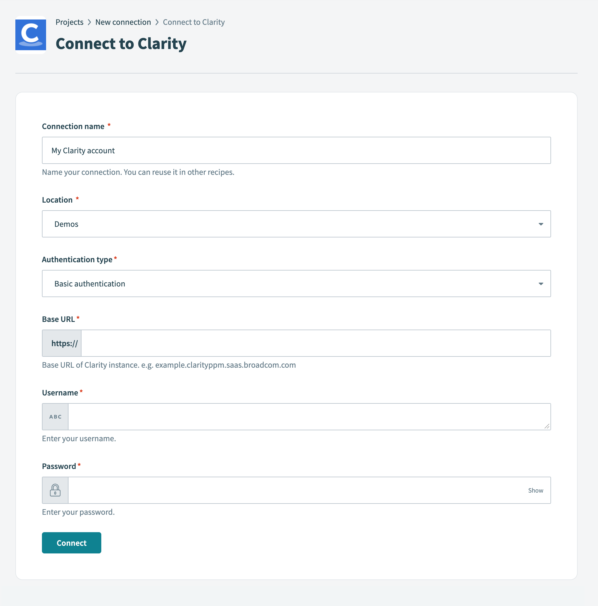 Connect to Clarity