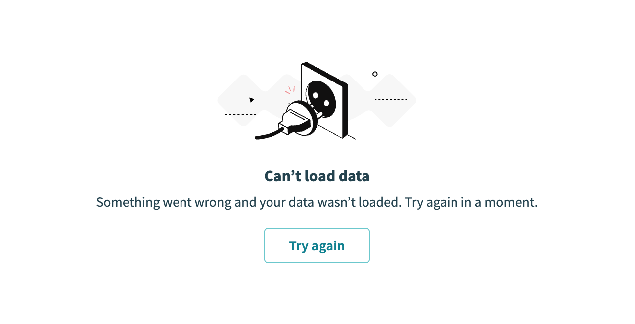 The chart displays an error if it relies on a restricted data source
