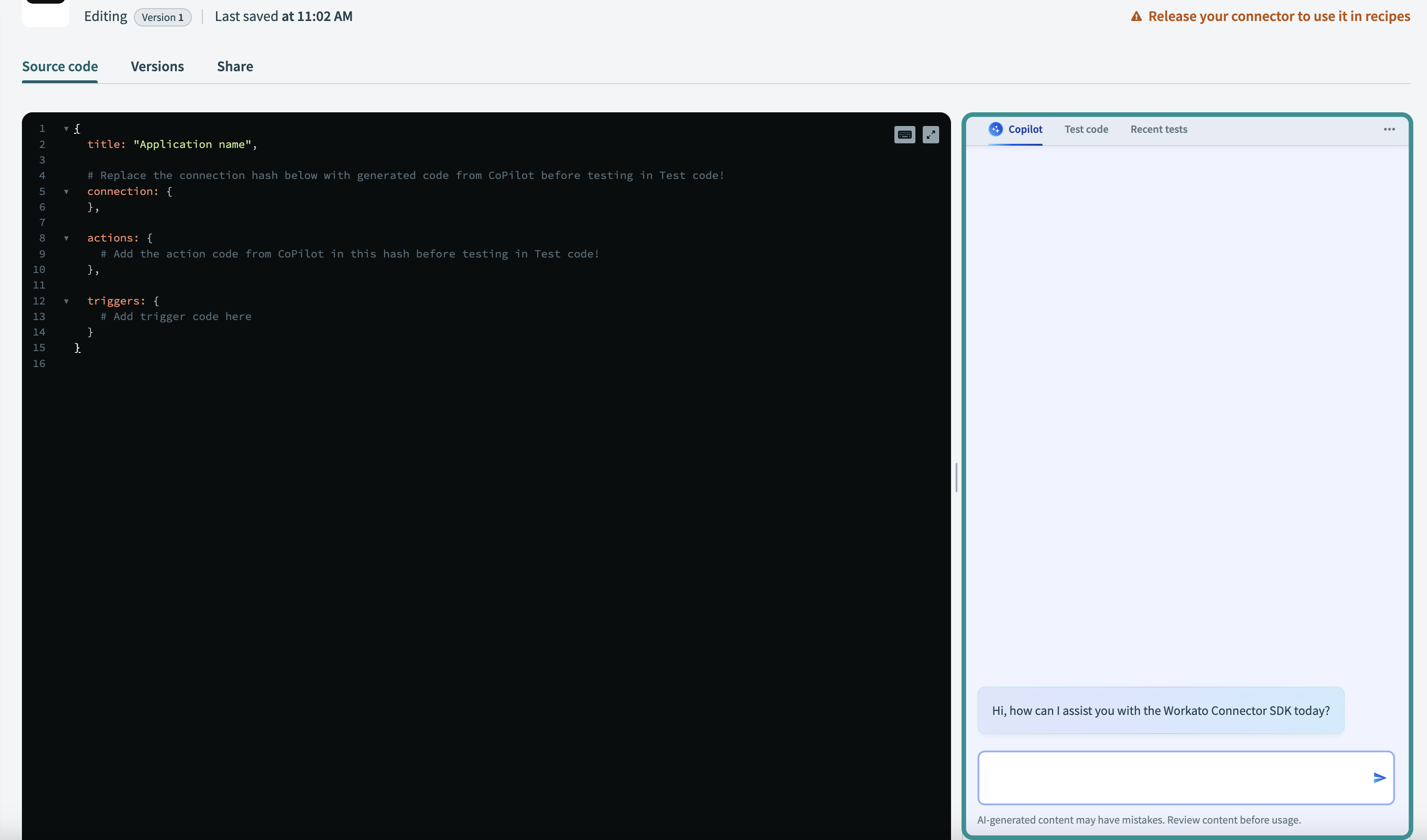 Copilot chat window