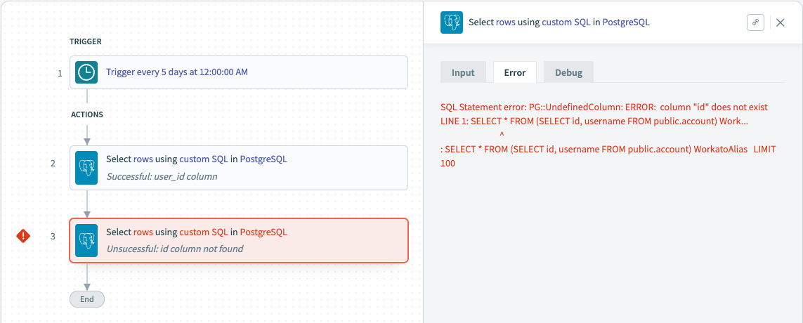 Example of Column does not exist