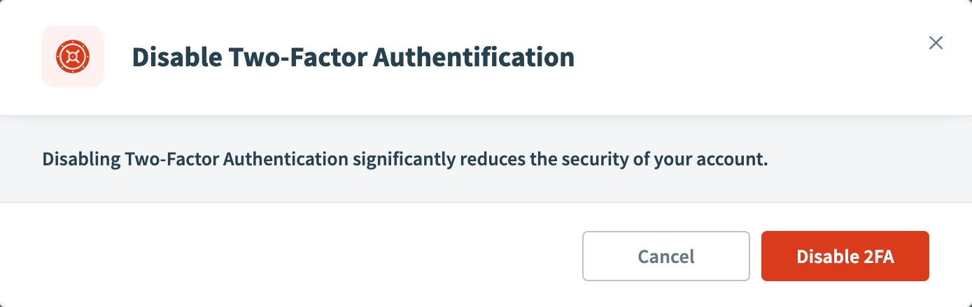 Disable 2FA