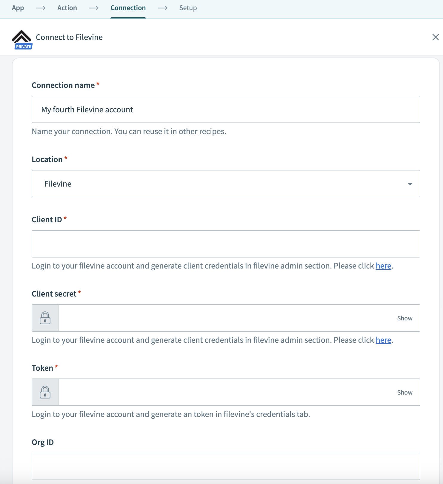 Connect to Filevine