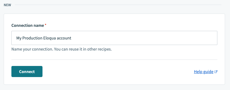 Configuring Eloqua connection