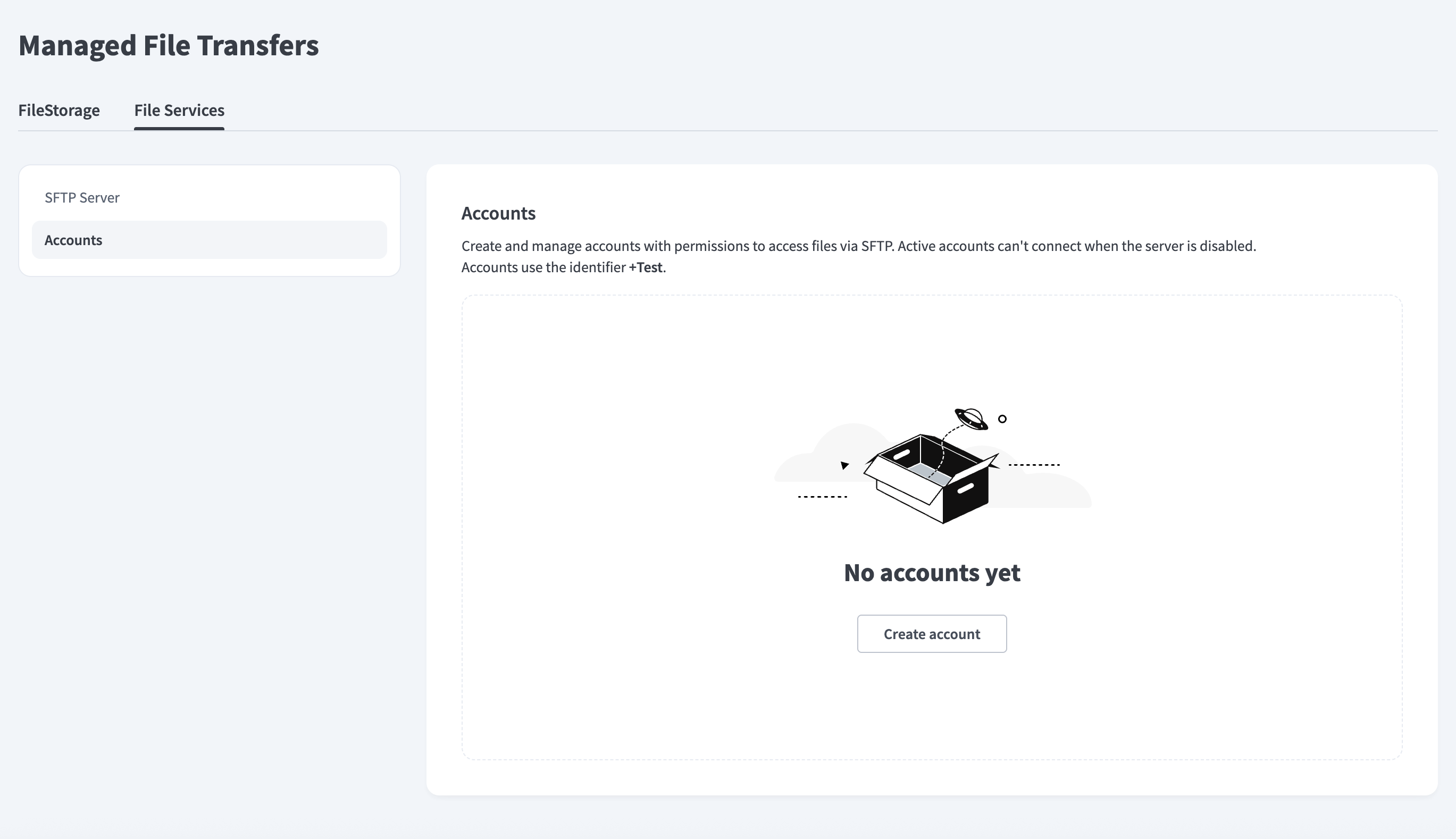 The Accounts page
