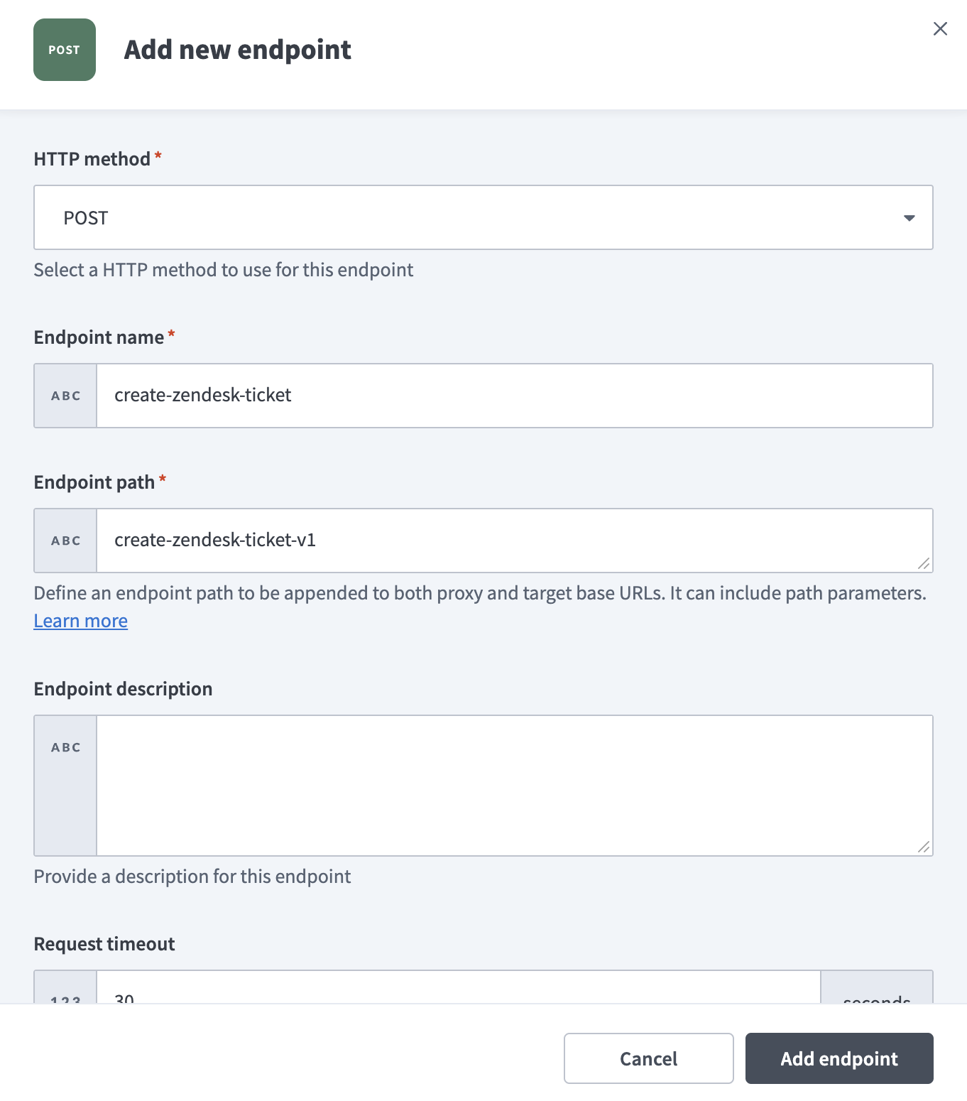 Create an endpoint