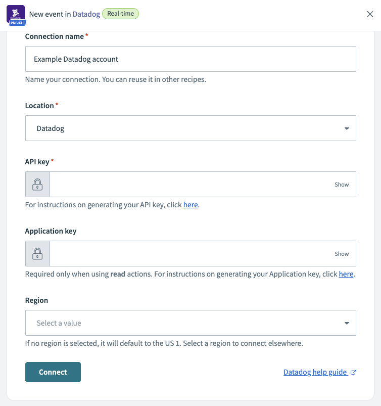 Datadog connection