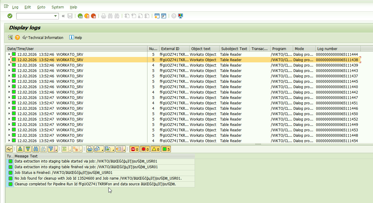 Display logs