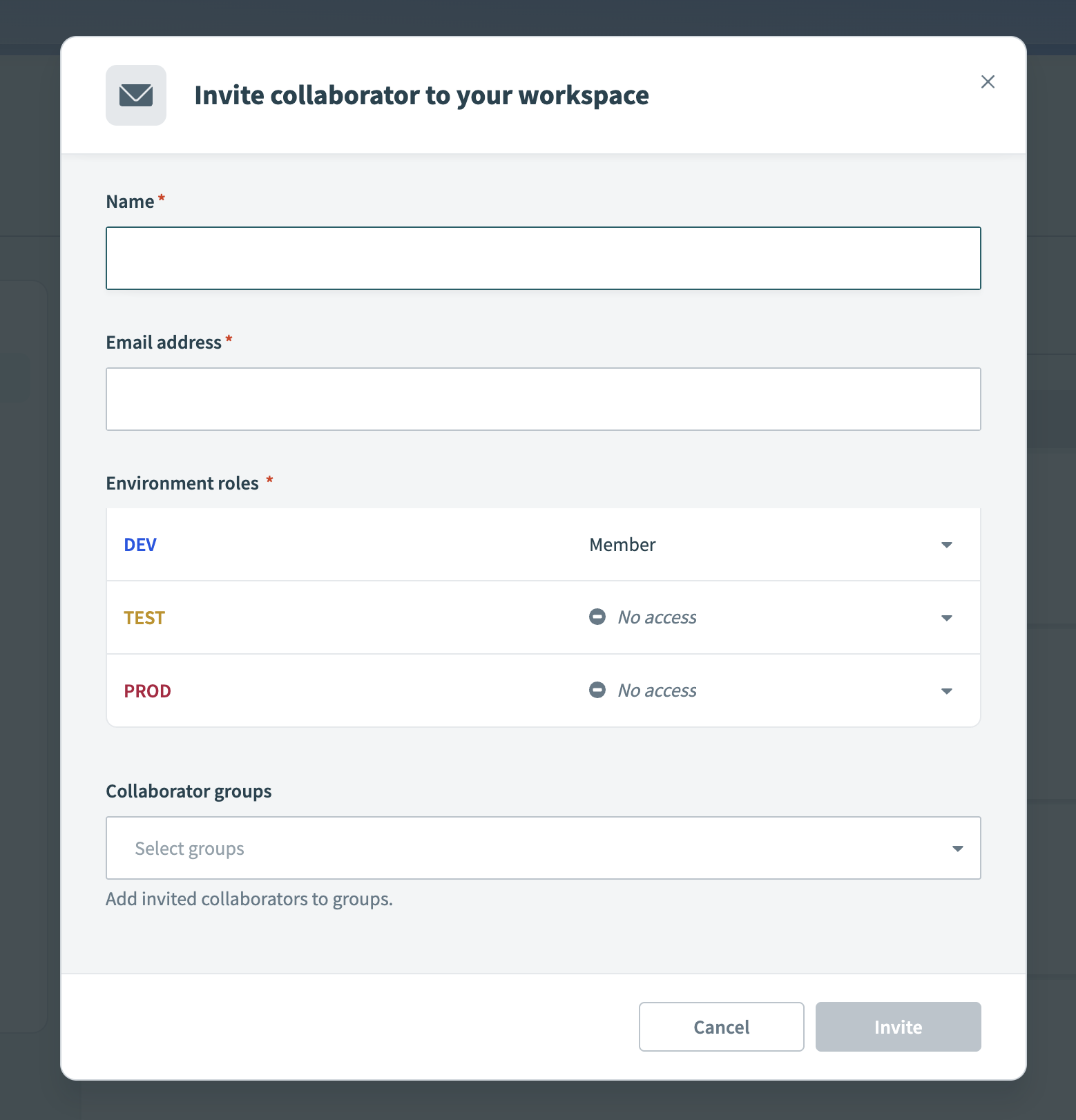 Invite collaborator