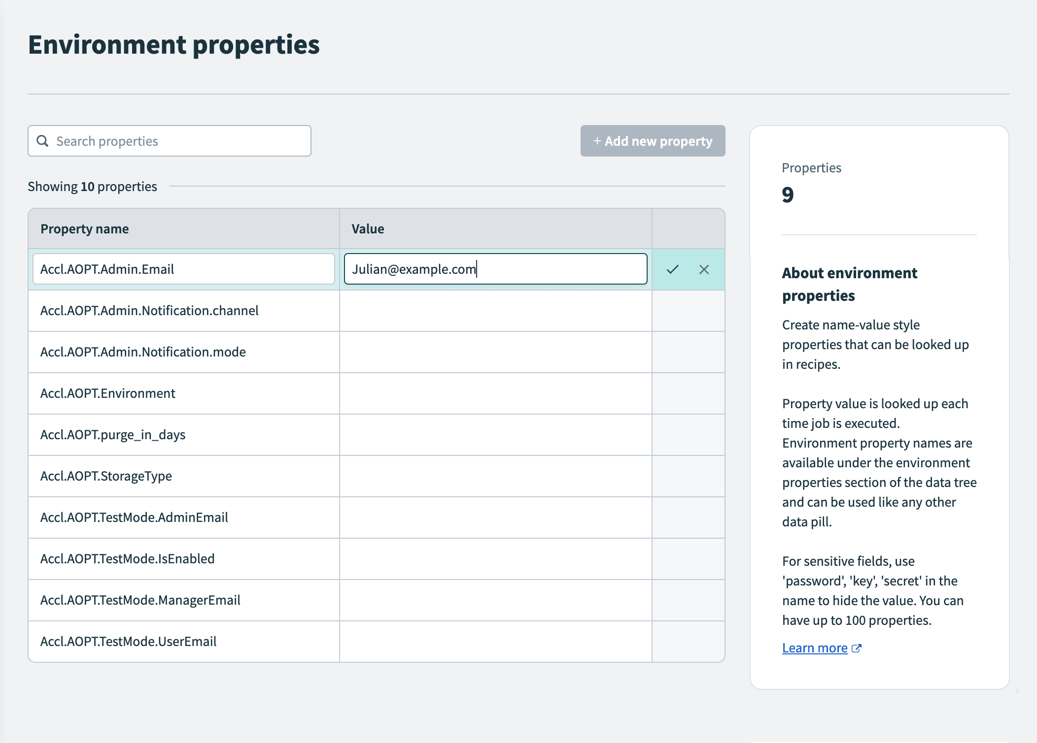 Create property