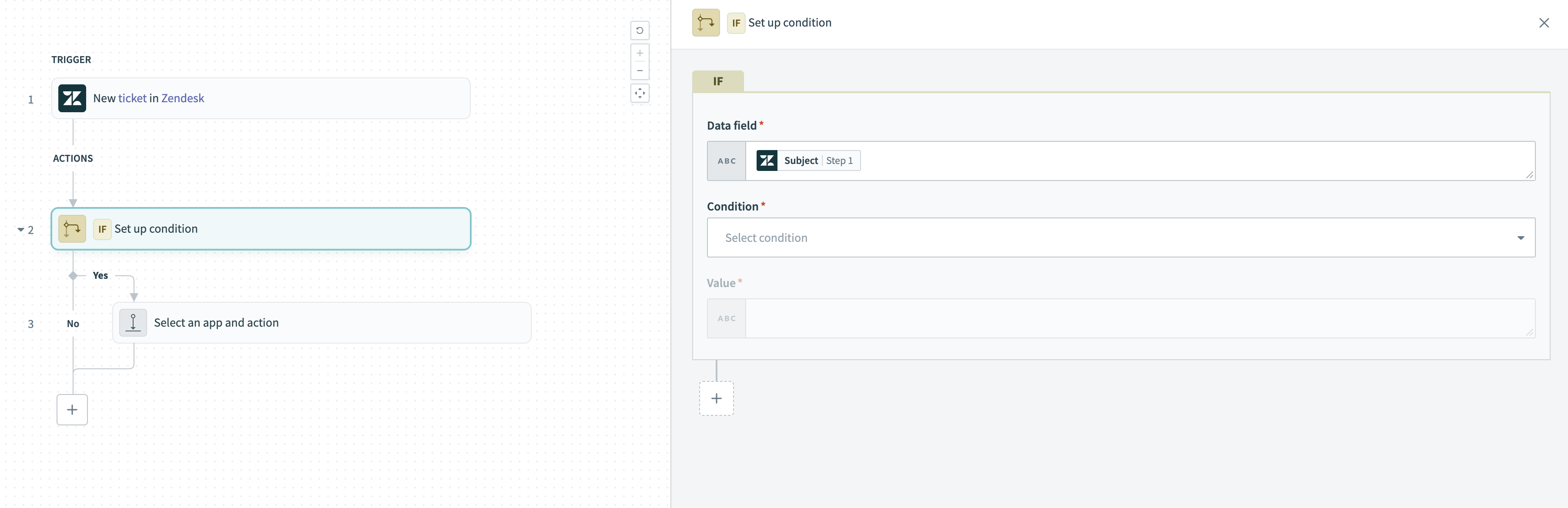 Set up IF condition