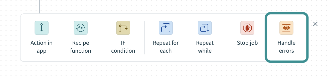 Add handle errors step