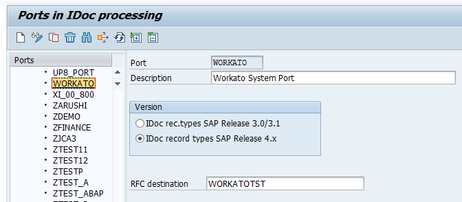 IDoc port for Workato
