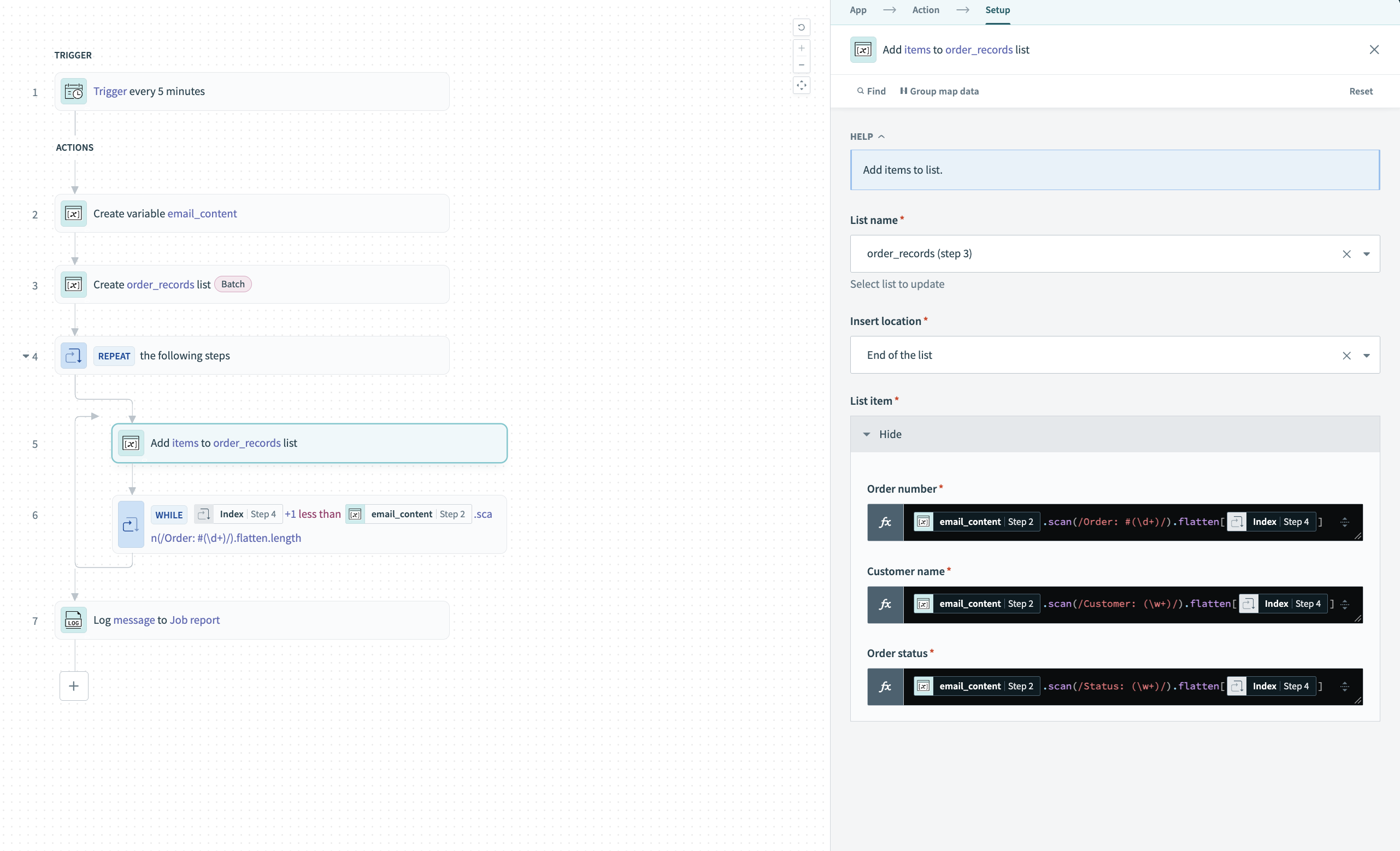 Configure add items fields