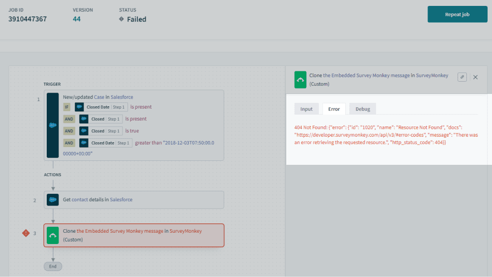 Example of 404 Not Found error