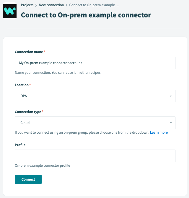 Connection with option to use OPA