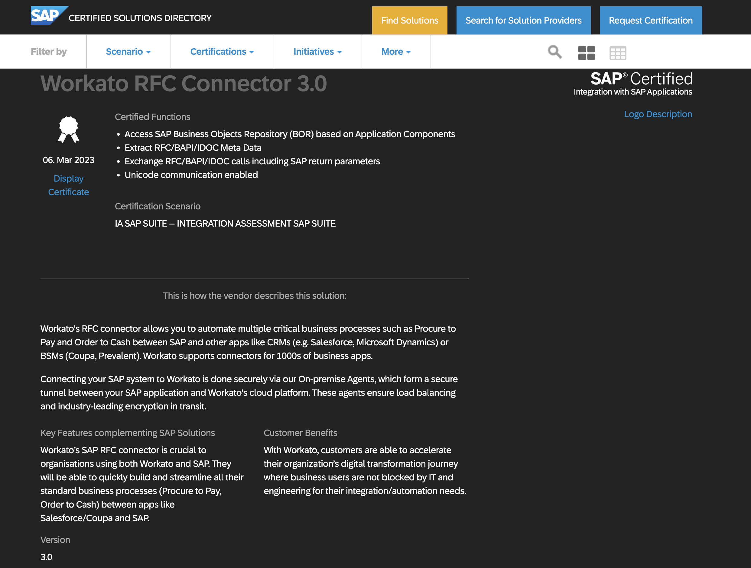 Create RFC connection