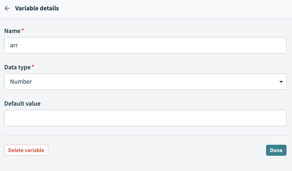 Configure a variable