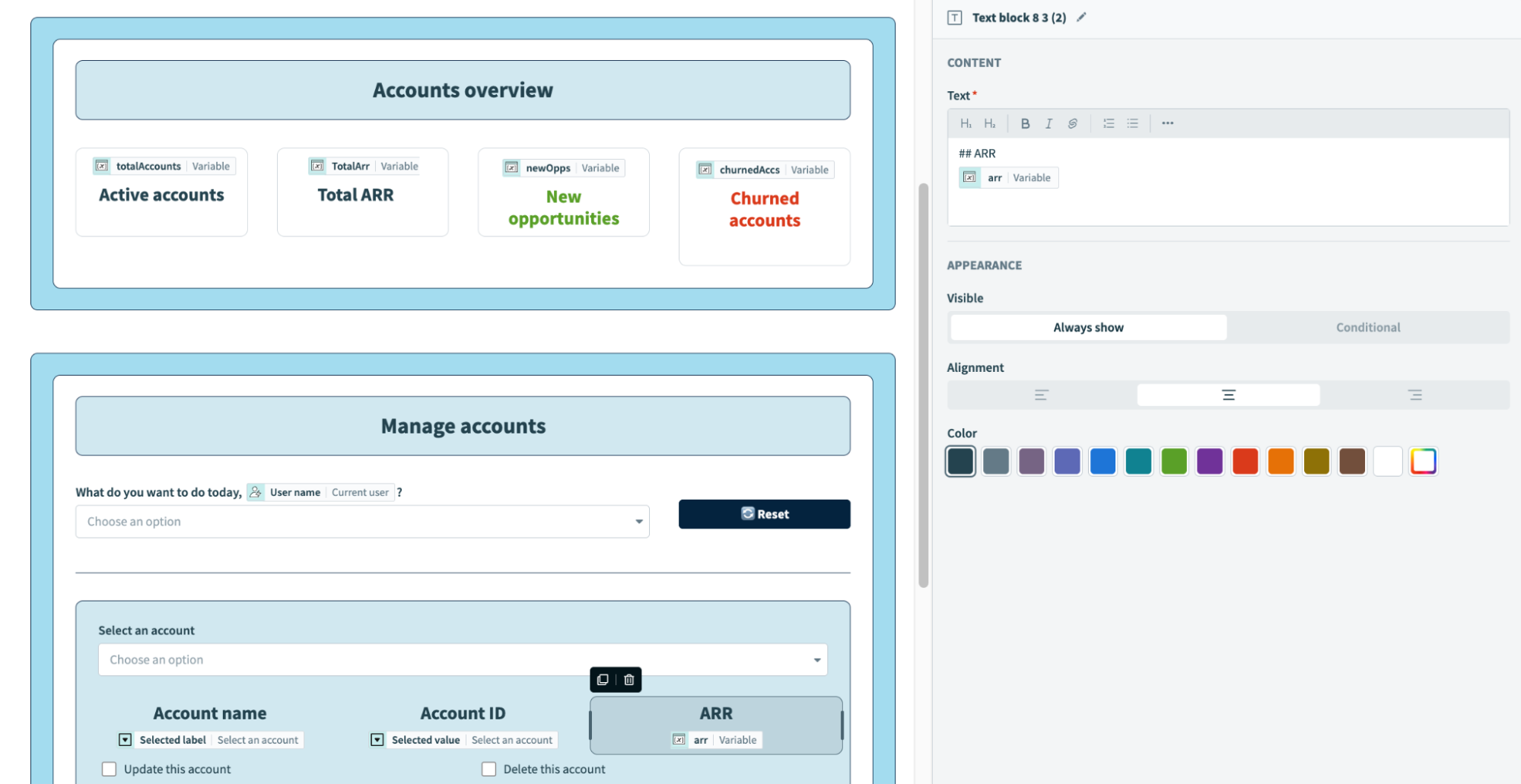 Map the ARR variable