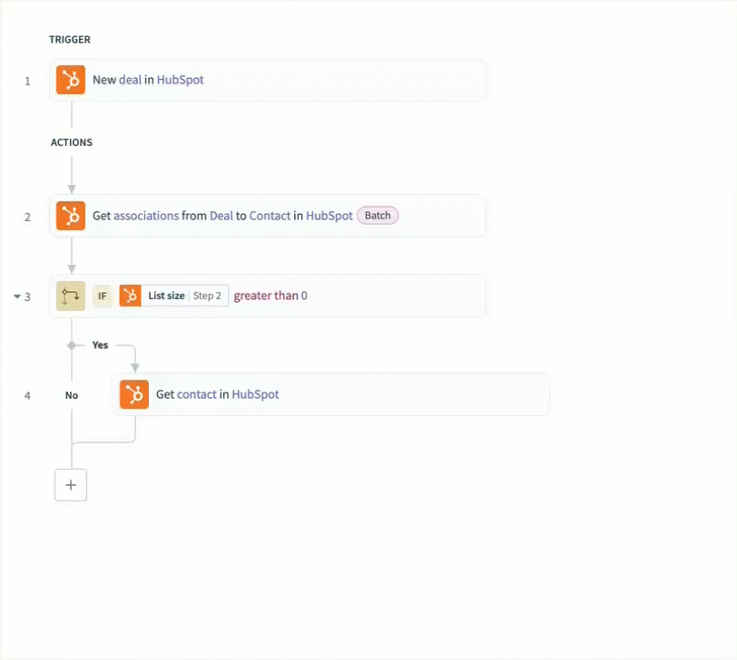 Click Add step > Action in app