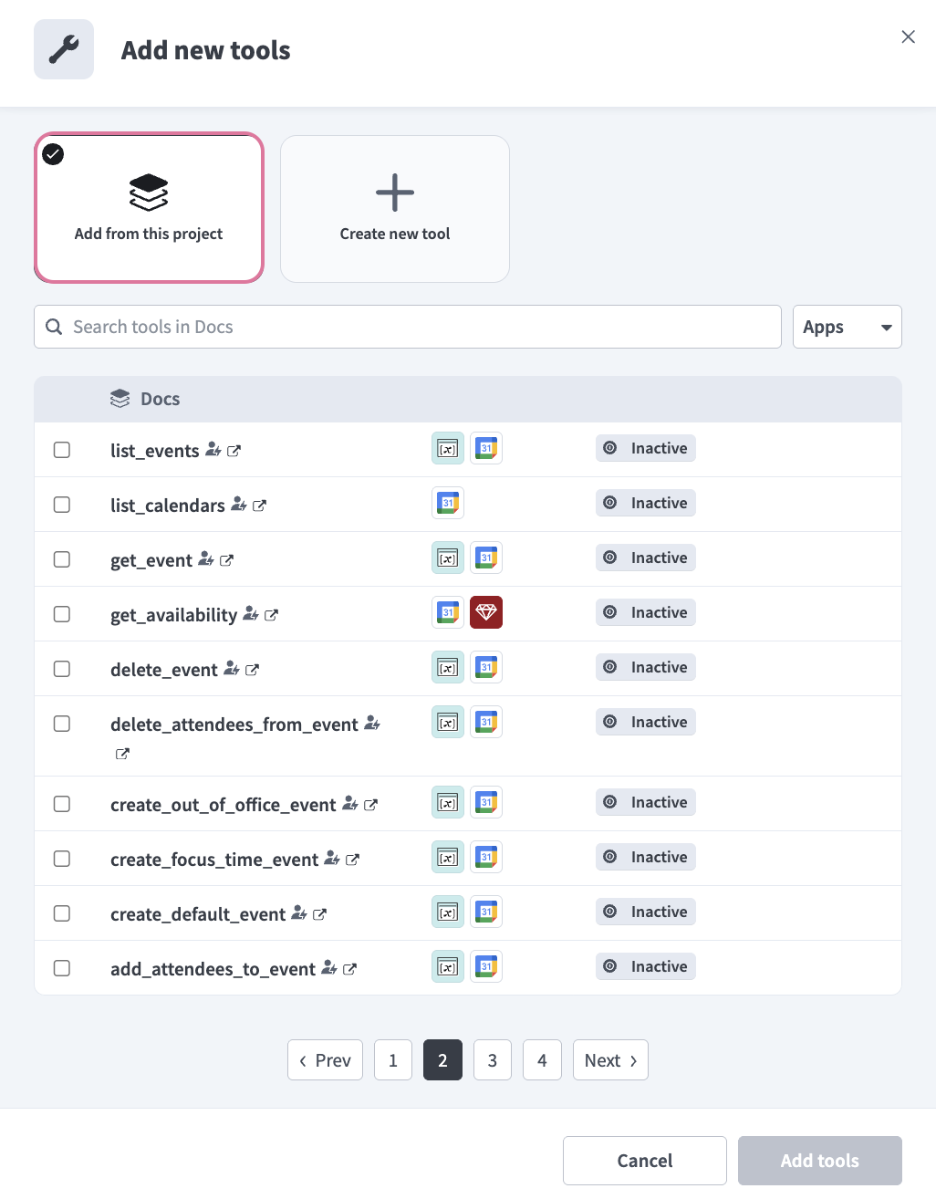 Click Add from this project