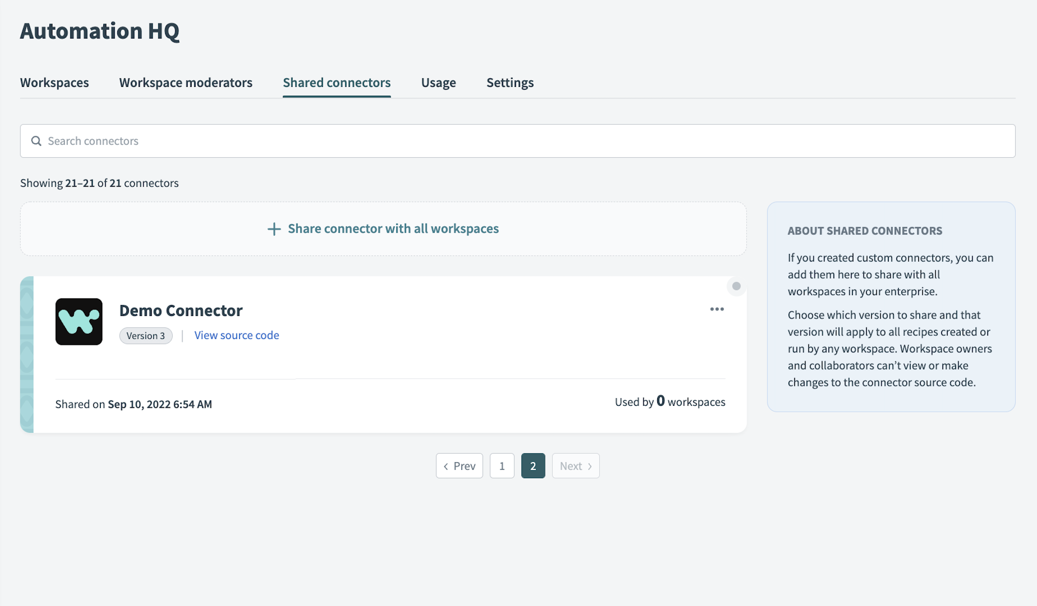 New version of the connector