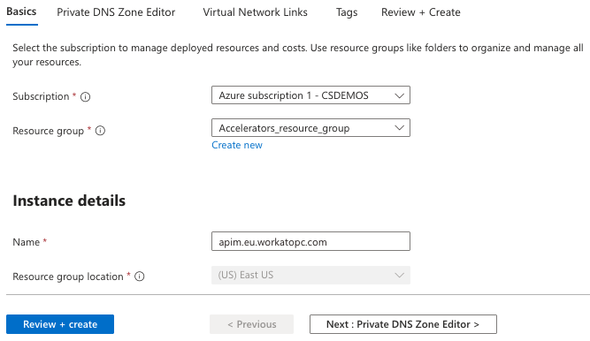 Basics page configuration