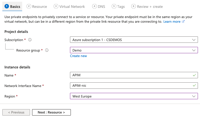Basics page configuration
