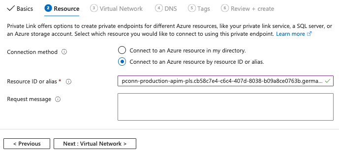 Resource page configuration