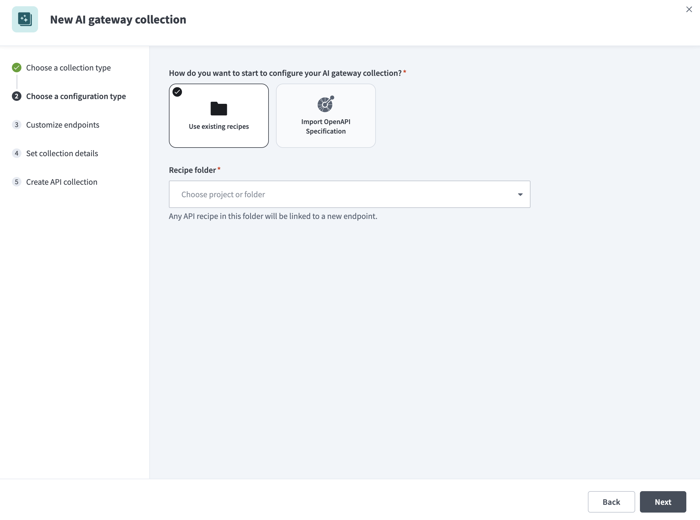 Choose configuration type