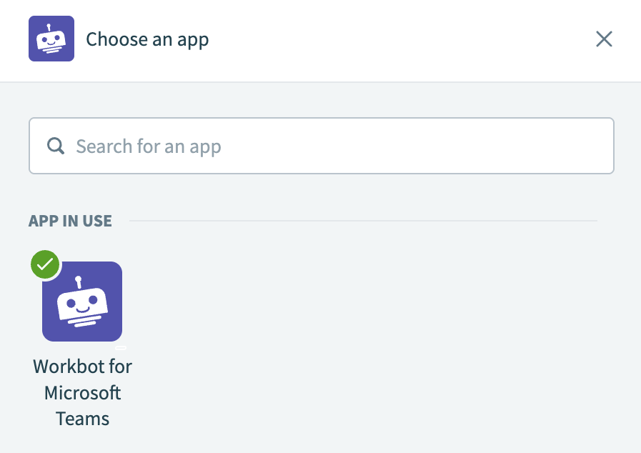 Choose Workbot for Microsoft Teams