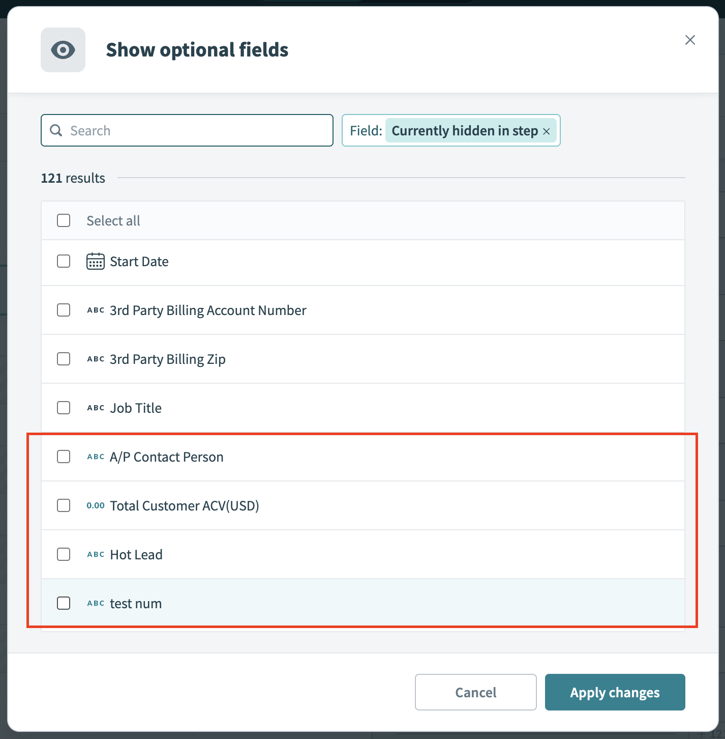 color code control type