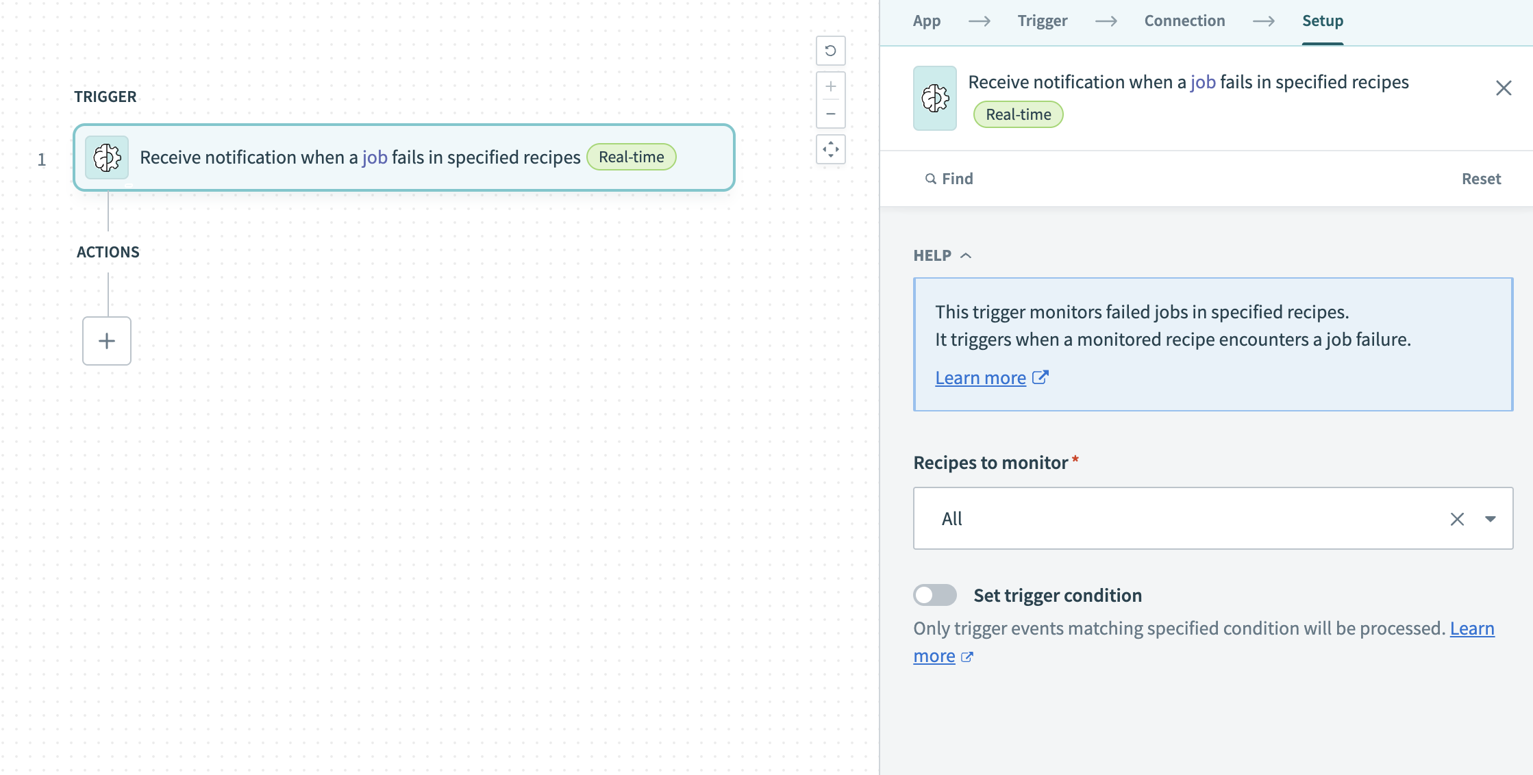 Configure the Job failed trigger