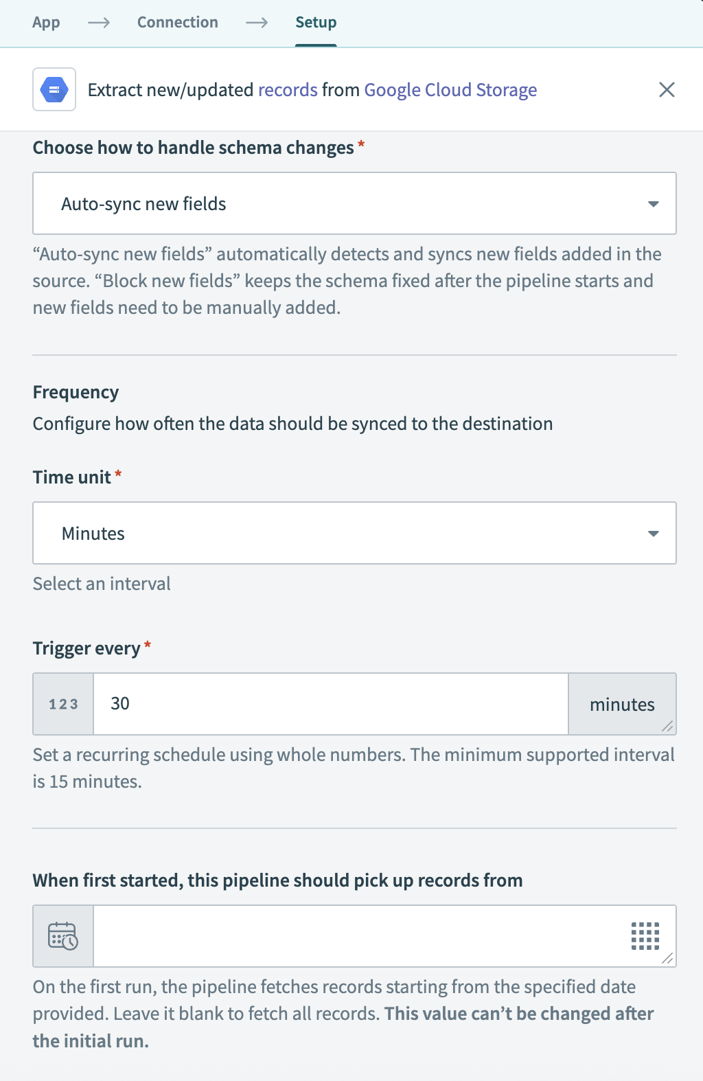 Configure sync frequency