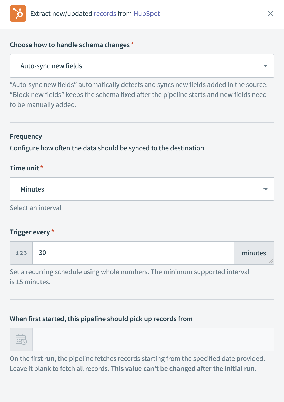 Configure sync frequency