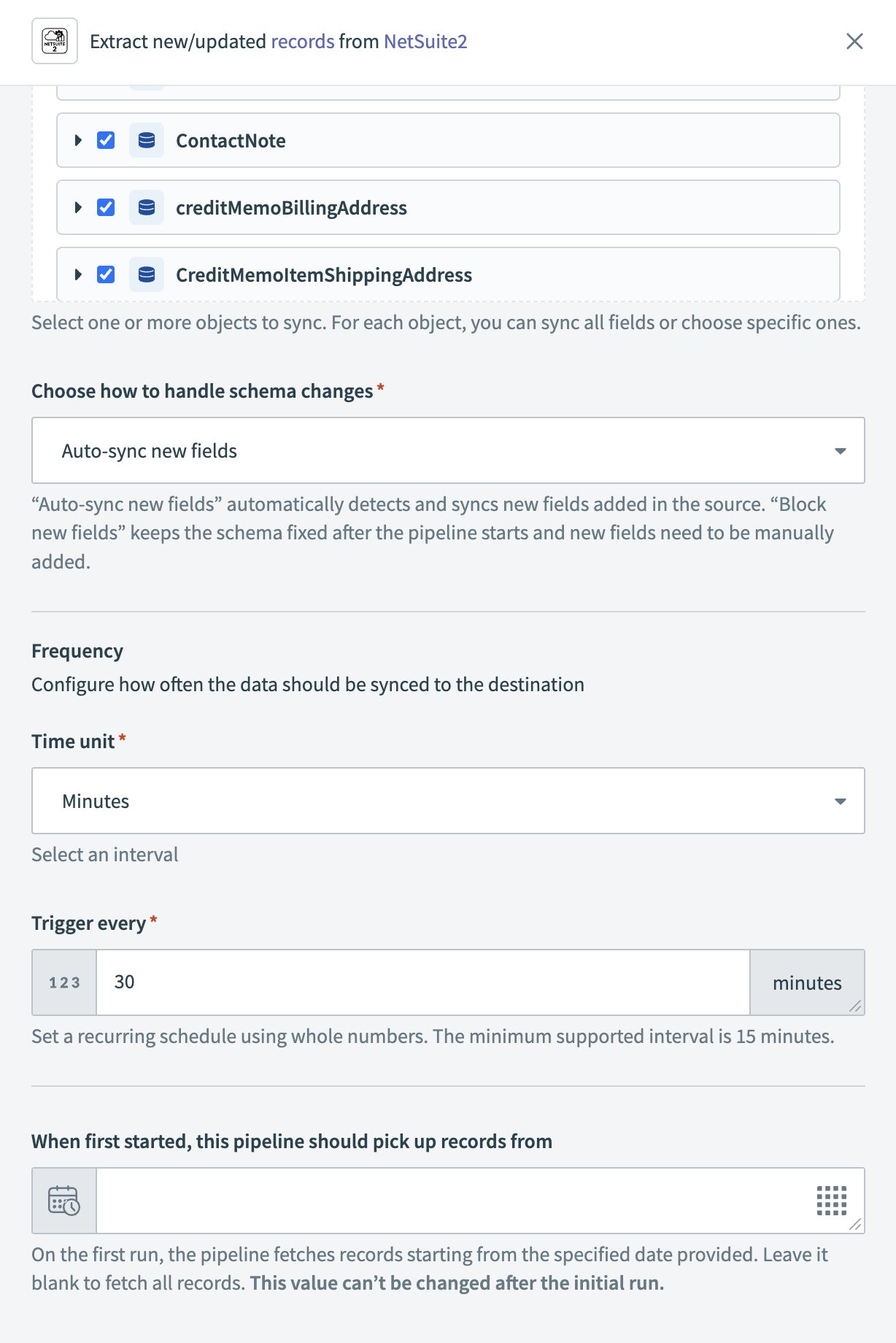 Configure sync frequency