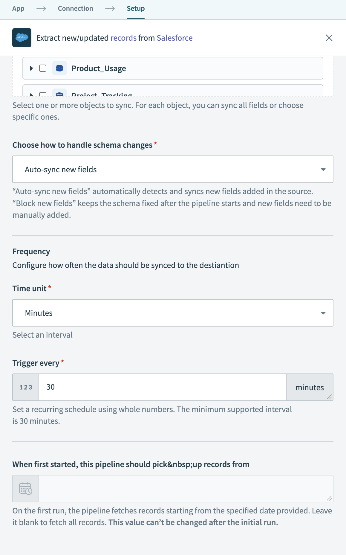 Configure sync frequency