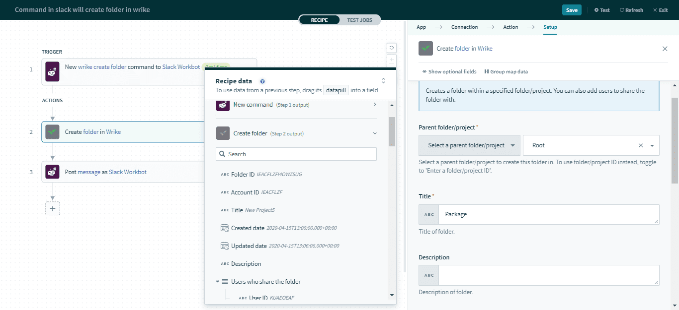 Create folder アクション