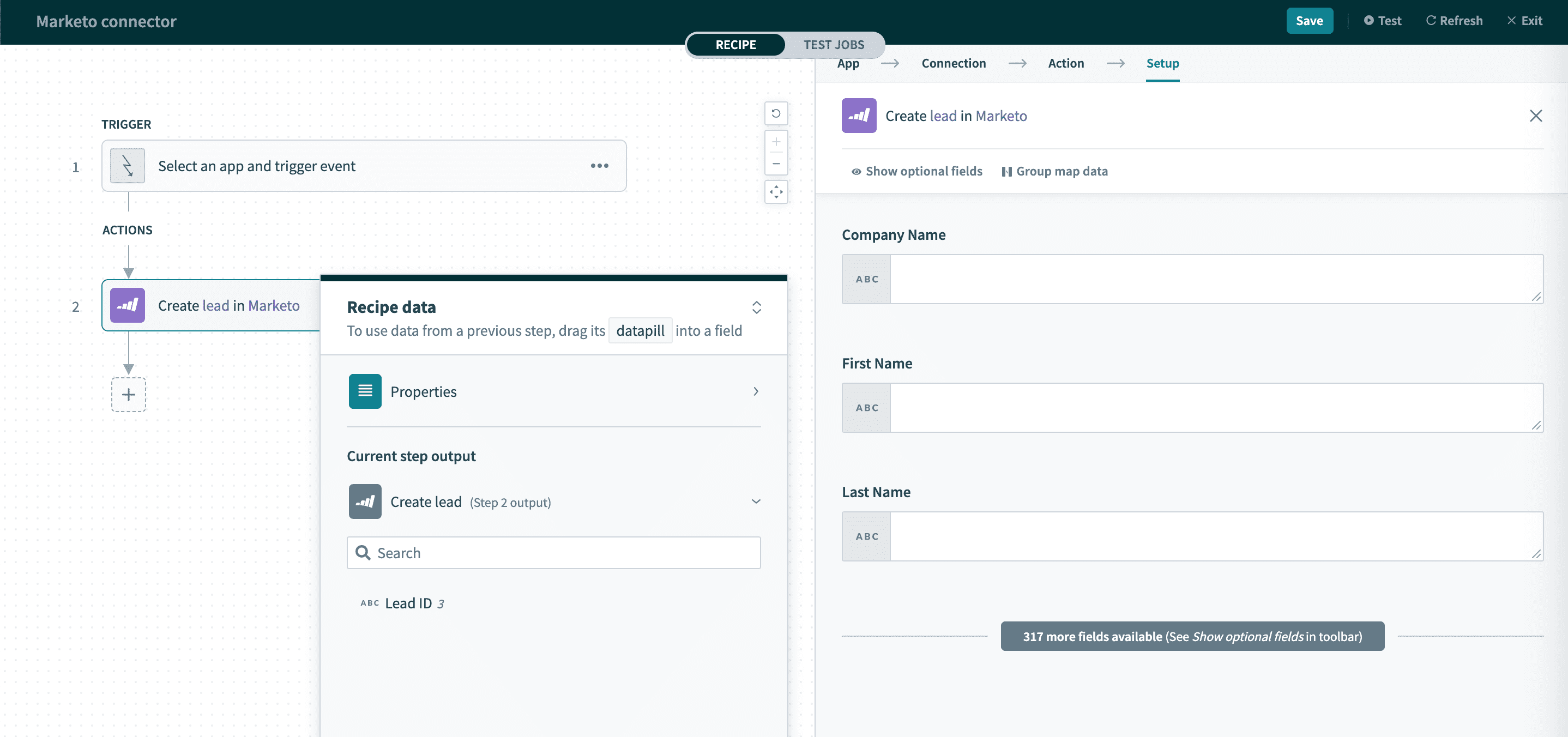 リードの作成アクション