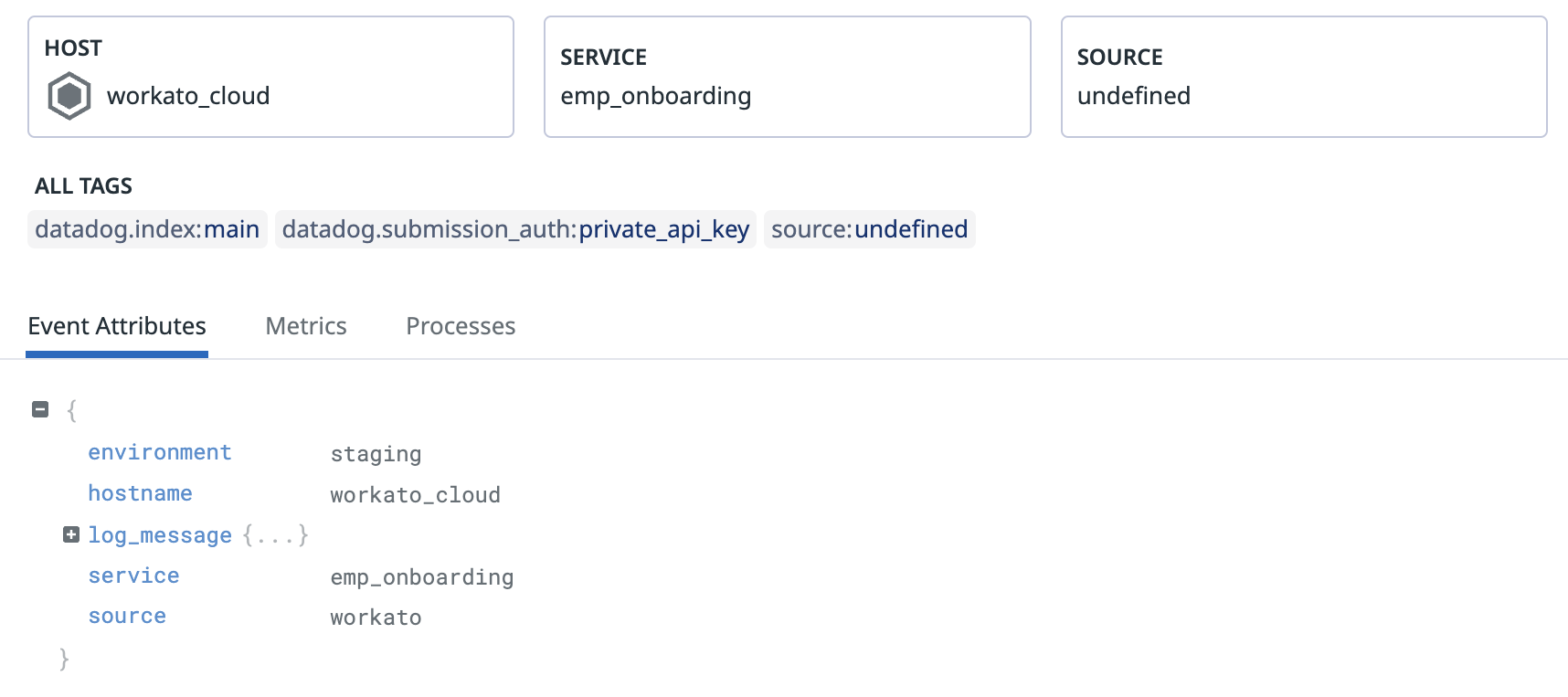 Custom audit log message fields