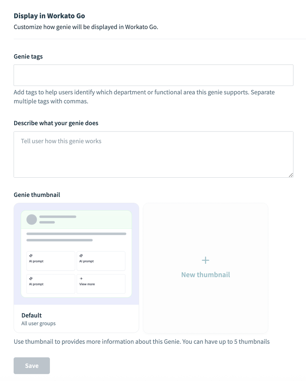 Display in Workato GO