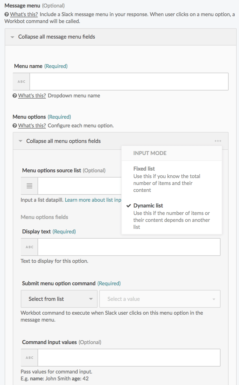 ダイナミックメニューオプション
