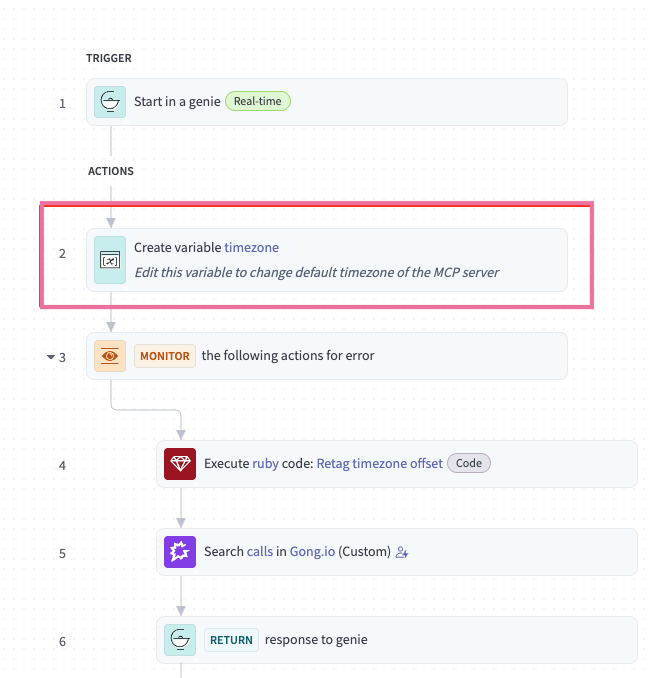 Edit the Create variable timezone
