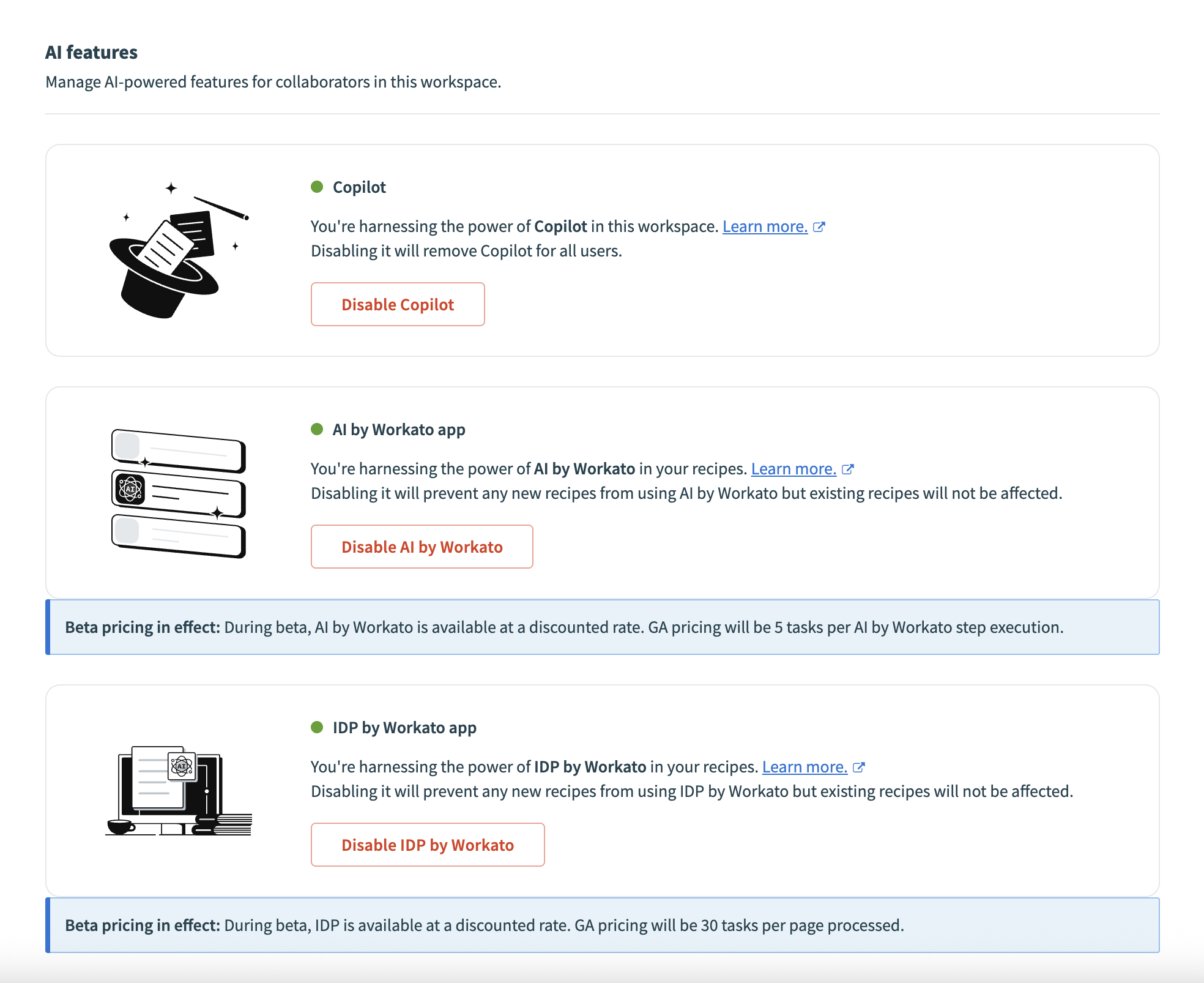 Enable IDP by Workato in your workspace settings