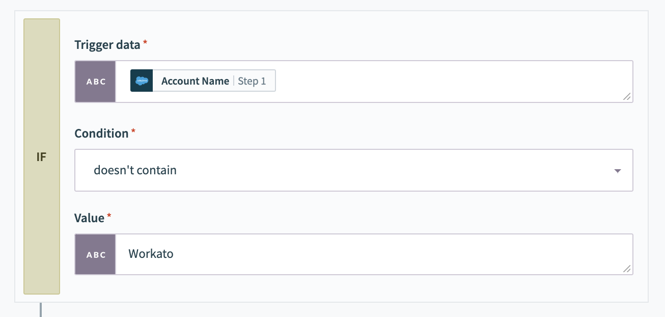 doesn't contain レシピの例