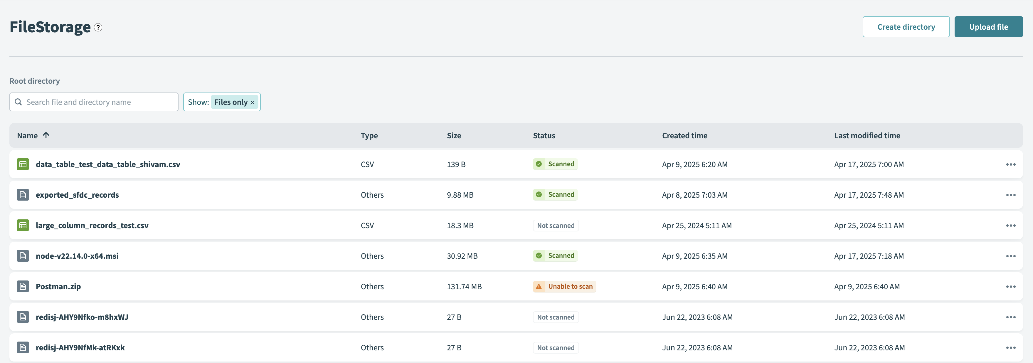 FileStorage root directory