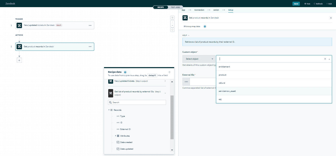 Get list of organization by external ID アクション