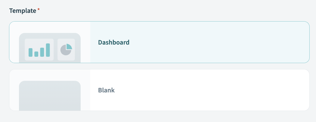 ダッシュボードの選択