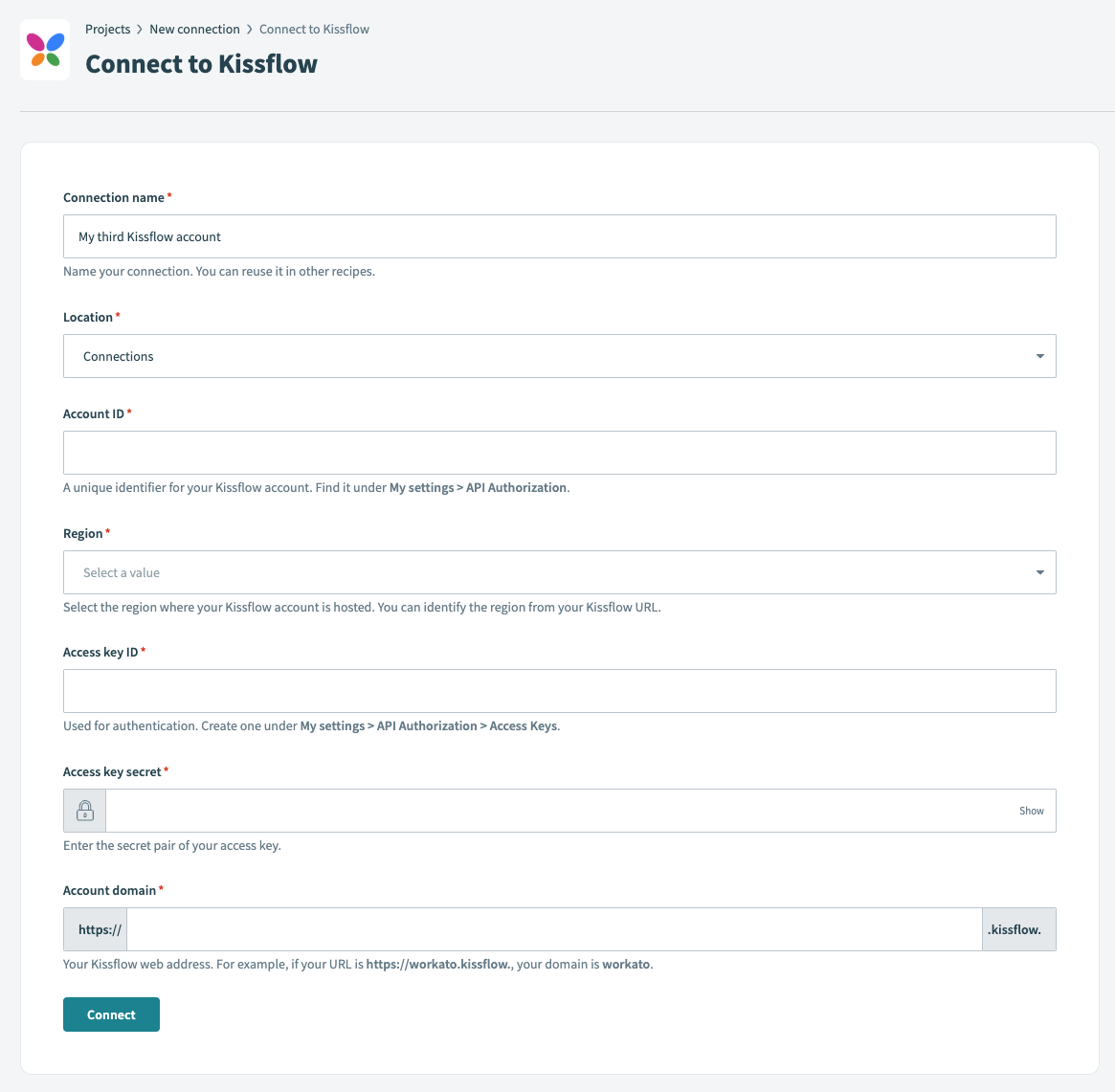 Kissflow connection
